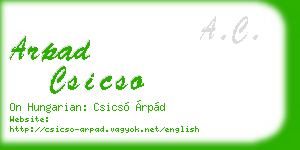 arpad csicso business card